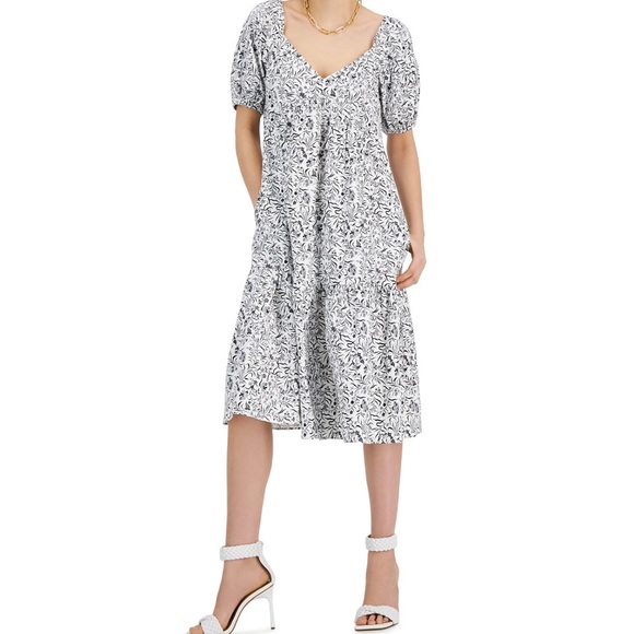 INC International Concepts tiered dress with pockets size MP NWT - Picture 1 of 7